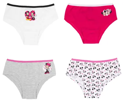Produktbild von Disney Minnie Mouse Panty für Mädchen Kinder Slip Unterhose Unterwäsche Mehrfarbig Bunt (4er Pack) 110-116