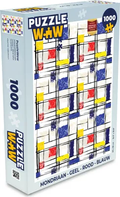 Obrázok produktu pre MuchoWow® Puzzle 1000 ks Mondrian - žltá - červená - modrá
