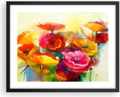 Produktbild von Gerahmtes Poster - Schwarzer Rahmen - Blumen Frühling Flora Garten - 50x40 cm - Wand Bild - Wanddeko - Wandbilder - Wandposter - Bilderrahmen - Bilder - Kunstdruck - Wandbild - P2BAA50x40-2877