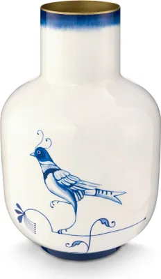 Produktbild von Pip Studio Vase Metal Pip & The Blue Bird Blue 30cm