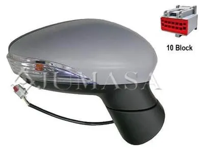 Produktbild von JUMASA 54341503 Außenspiegel Seitenspiegel Rechts für FORD Fiesta Mk6 Schrägheck (JA8, JR8) Asphärisch Grundiert Elektrisch