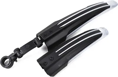 Produktbild von Fahrradschutzblech Set für vorne & hinten | Kunststoff Kotflügel Spritzschutz für Mountainbikes | Schmutzfänger für Fahrräder | Farbe [grau] - Universal Radschutz | Rennrad Radschützer | 26 - 28 Zoll