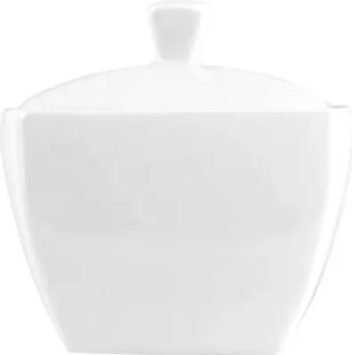 Obrázok produktu pre H&H štvorcová cukornička z bieleho porcelánu