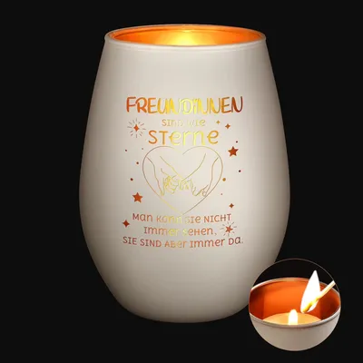 Imagen del producto de Vela decorativa con grabado, regalo para amiga, vela decorativa, mejor amiga, regalo de cumpleaños, vela de cristal grabada para amigas