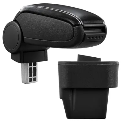 Armlehne Mittelarmlehne Leder Bezug Schwarz / Weiß für Opel Astra H 2004-2010 – Produktansicht