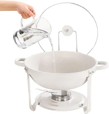 Obrázok produktu pre Ohrievače na servírovacie misy – udržiavanie teploty – vhodné na oslavy – sklenené veko – 35x35x14 cm – biela farba