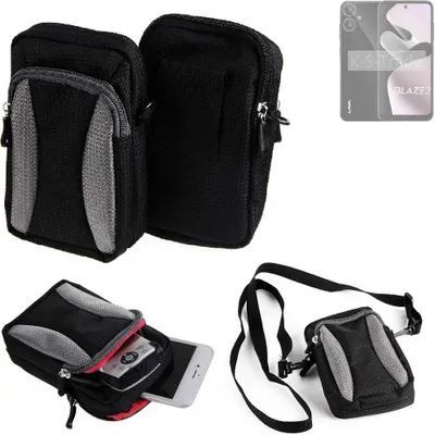 Produktbild von K-S-Trade Holster Schutz Hülle kompatibel mit Lava Blaze 2 Handy Hülle Gürteltasche Umhängetasche mit Zusatzfach schwarz