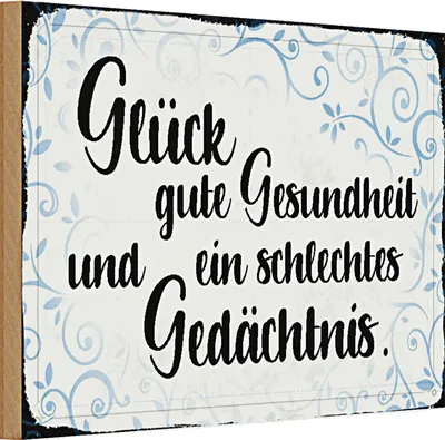 Produktbild von Holzschild Spruch 30x20cm Glück gute Gesundheit