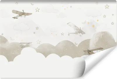 Produktbild von Muralo Vlies Fototapete für Kinderzimmer FLUGZEUGE Wolken Sterne Br. 520cm x Hö. 318cm