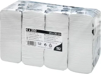 Zdjęcie produktu dla PAPSTAR 14488 PAPSTAR Servietten weiß 1-lagig 8,5 x 12,0 cm 1.000 St.