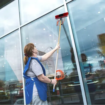 Produktbild von Teleskop Fensterreiniger bis 8 m mit Abnehmbarer Wischer
