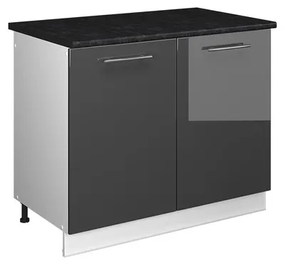 Produktbild von Spülenunterschrank Vicco Fame-Line Anthrazit Hochglanz/Weiß 100 cm, AP Anthrazit, Model 61902