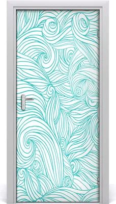Produktbild von Tulup Türaufkleber 95x205 cm Dekorative Aufkleber Selbstklebend Wasserdichte Tapete Abnehmbar Schlafzimmer Wohnzimmer Wohnkultur - Welle blau