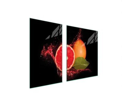 Obrázek produktu pro Krycí desky na sporák 2 kusy 100x52 Skleněný kryt varné desky Skleněná deska na krájení grapefruit černá