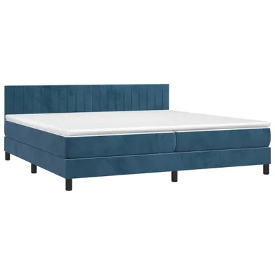 Produktbild von vidaXL Boxspringbett mit Matratze Dunkelblau 200x200 cm Samt