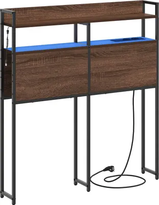 Imagen del producto de vidaXL Cabecero con espacio de almacenamiento, color marrón, aspecto de roble, material de madera