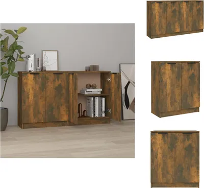 Produktbild von vidaXL Sideboards 2 Stk. Räuchereiche 60x30x70 cm Holzwerkstoff -  Sideboards