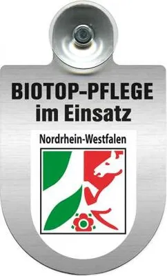 Produktbild von Einsatzschild mit Saugnapf - Biotop Pflege im Einsatz - incl. Regionenwappen 393808 Color - Region Nordrhein-Westfalen
