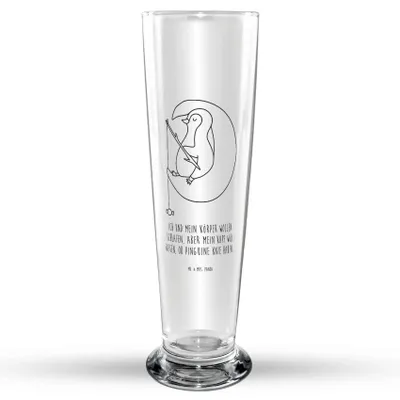 Produktbild von Mr. & Mrs. Panda Bierglas Pinguin Mond - Transparent - Geschenk, schlafen, Glasbecher, Süßigkeiten, Spruch, Schlafzimmer, Glasbierglas, Neugierig, Bier Glas, Bierbecher