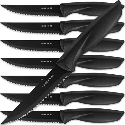 Produktbild von Küchenmesser-Set – 8 Stück – Edelstahl – Spülmaschinenfest – Ergonomischer Griff