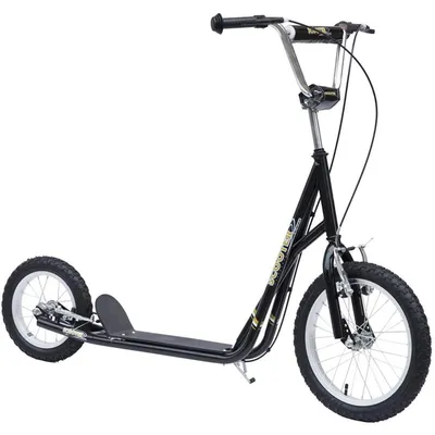 Produktbild von HOMCOM Kinder Tretroller mit Bremsen Scooter 16/12 Zoll verstellbar Schwarz
