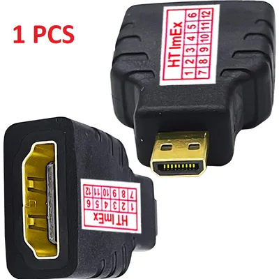 Produktbild von HDMI Micro (Typ B) Stecker auf HDMI (Typ A) Buchse Adapter vergoldet Anschluss