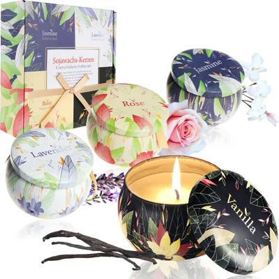 Produktbild von Wilhelm Sell® Geschenkbox mit 4 Sojawachskerzen für Frauen & Männer