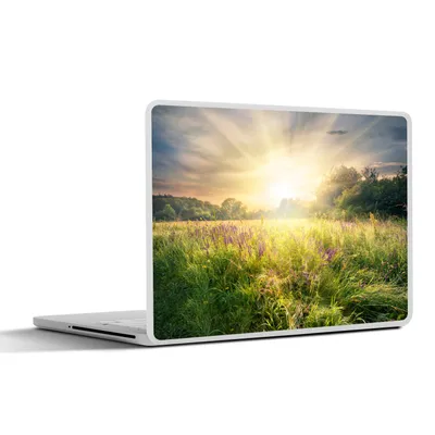 Produktbild von MuchoWow® Laptop Aufkleber Sticker Cover Blumen - Sonne - Frühling 40x30 cm - Laptop Dekoration - Selbstklebend
