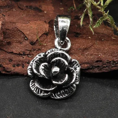 Produktbild von Drachensilber Rose Schmuck Kettenanhänger 925 Silber