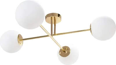 Produktbild von Toolight Deckenlampe App1248-4Cp Gold Metall Glas E27 4-Punkt-Licht