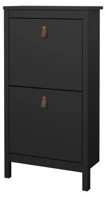 Productafbeelding van Madrid schoenenkast 2 kleppen zwart mat.