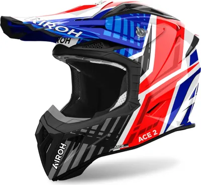 Produktbild von Crosshelm Schutzhelm Motorradhelm AIROH Aviator Ace 2 Proud Rot Blau Größe M