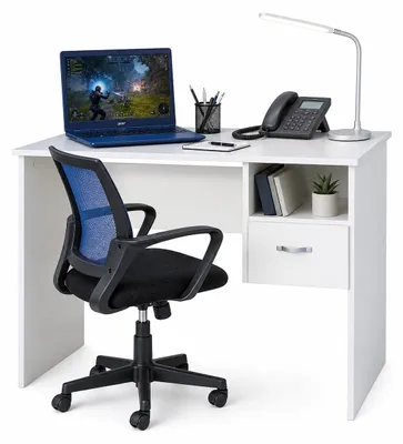 Produktbild von Schülerschreibtisch 91 x 50 x 72 Computertisch weiß Nachbildung #949