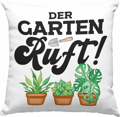 Produktbild von Trendation - Gärtner Deko-Kissen mit Füllung 40x40 Geschenk Oma Opa Der Grarten Ruft Hobbygärtner  Deko-Kissen mit Füllung 40x40 Geschenk Landschaftsgärtner (Grün)