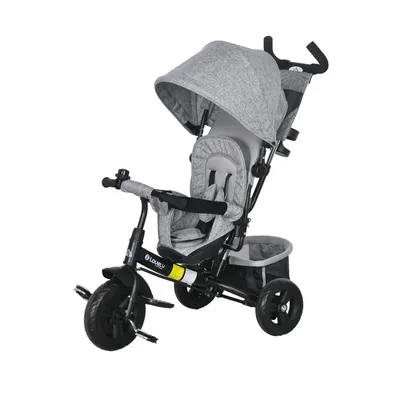 Produktbild von Kinderdreirad 6 in 1 mit Schubstange Rückenkorb Becherhalter und Sonnendach Dreirad Kinderwagen Kinderfahrrad für 1-5 Jahre Kinder Grau