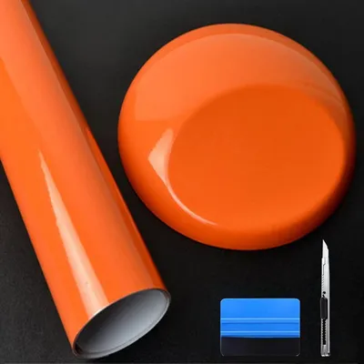 Immagine prodotto di Carta adesiva in vinile arancione con canale d'aria, dimensioni 50 cm x 150 cm