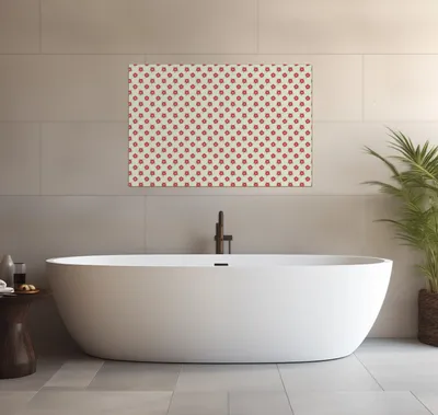 Produktbild von Wallario wasserfestes Poster selbstklebend 91,50 x 61 cm, Muster mit Blüten und Blättern, Badezimmerposter Spritzschutz mit Hochglanzoberfläche in Glasoptik