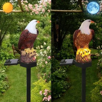 Solar-Adler-Licht aus Harz, 42,5 cm, LED, wasserdicht, Dämmerungssensor