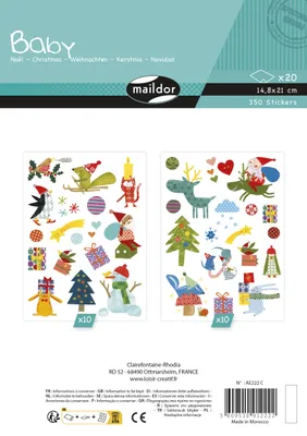 Produktbild von Maildor Baby, 20 Stickerbogen 14,8x21cm, Weihnachten - Mehrfarbig AE222C