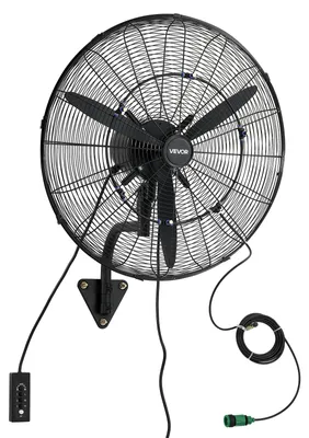 Obrázok produktu pre VEVOR 110 W priemyselný nástenný ventilátor 67 cm, 7 m/s, oscilujúci nástenný ventilátor s 3 rýchlosťami a nastaviteľným uhlom sklonu, priemyselný ventilátor pre dielne, garáže, sklady a posilňovne, čierny