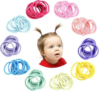 Produktbild von Famanu Mini Haargummis 200 Stück, bunte Haargummis für Kinder