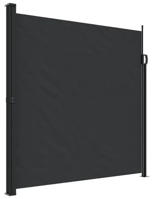 Obrázek produktu pro Výsuvná clona proti větru do zahrady, rozměry 200 x 500 cm, černá barva
