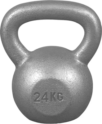 Produktbild von GORILLA SPORTS® Kettlebell - 24 kg Gewichte, Gusseisen, Bodenschonend, Silber - Kugelhantel, Schwunghantel, Kugelgewicht, Rundgewicht, Krafttraining