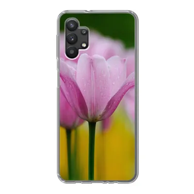 Produktbild von MuchoWow® Handyhülle Schutzhülle Hülle für Samsung Galaxy A32 5G Blumen - Tulpen - Rosa Silikon Softcase Handy Hülle - Softcase