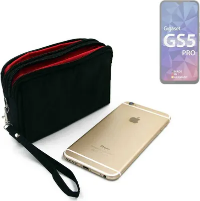 Produktbild von K-S-Trade Schutz Hülle Handy Hülle kompatibel mit Gigaset GS5 Pro SE Gürteltasche Travelbag Handytasche mit Zusatzfächern, schwarz