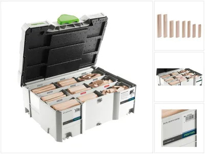 Image de Festool Tenons Domino XL en hêtre DS / XL D8 / D10 306 pièces avec Fraiseur Domino ( 498204 )