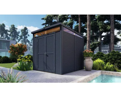 Produktbild von Gartenhaus Bertilo Woodline Pultdach mit Fußboden 226 x 240 cm anthrazit