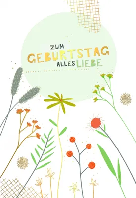 Produktbild von Geburtstag Karte mit Briefumschlag Blumen, mit Goldfolie