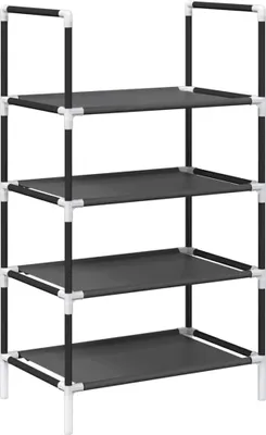 Produktbild von Schuhregal 4 Ebenen Schwarz 44x28x77 cm Vliesstoff