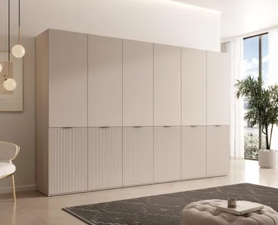 Produktbild von Schlafzimmerschrank Sandbox Kaschmir, Nova + Nova + Nova B303 cm – 6-türiger Kleiderschrank